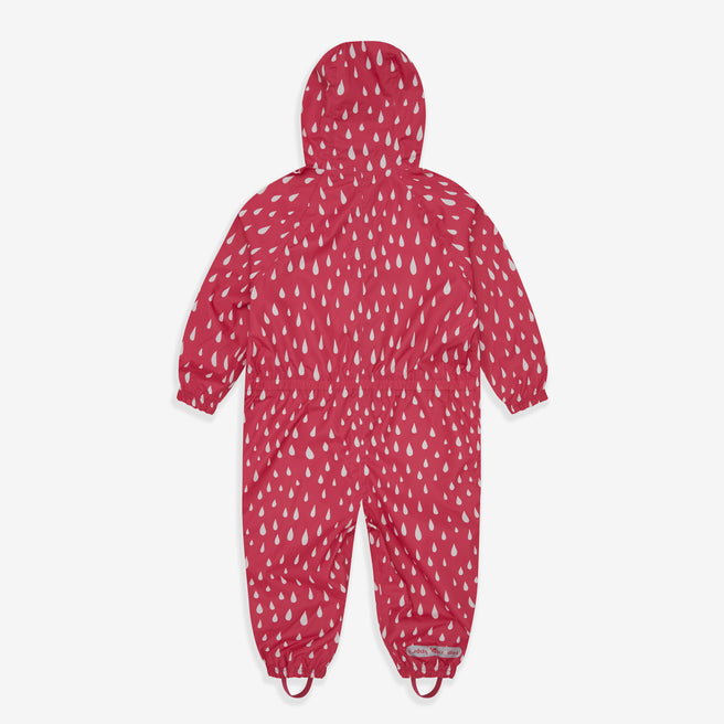 Essentials Waterproof Puddle Suit Pink Raindrop